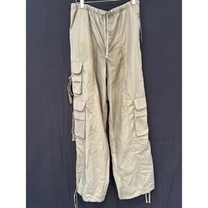 Love Mood L Olive Cargo Pants Elastic Waist & Ankle Drawstrings